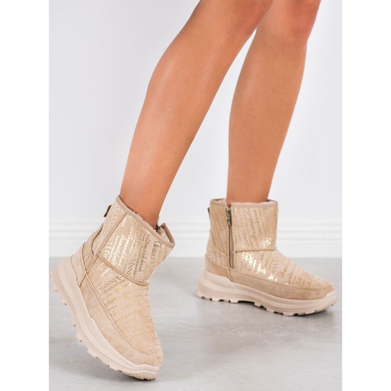 SHELOVET Chaud mukluki sur la plate-forme beige 2 SHELOVET Chaud mukluki sur la plate-forme beige 2