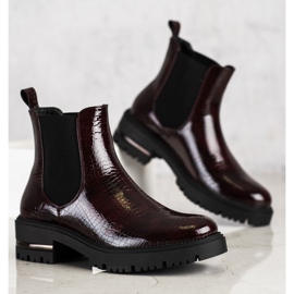 Bottines Chelsea Sergio Leone à imprimé serpent rouge multicolore 1