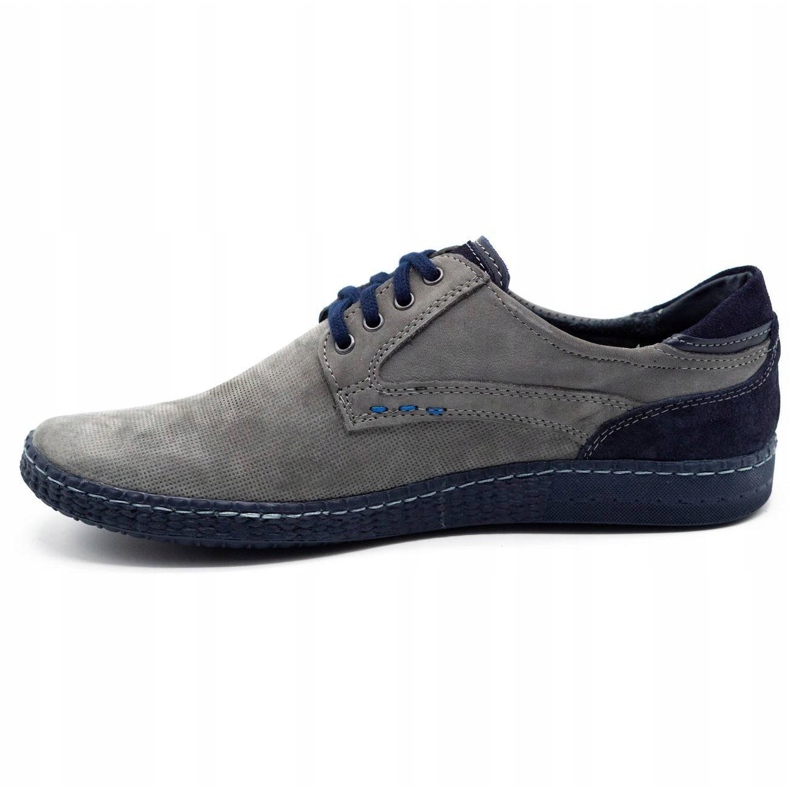 KOMODO Chaussures décontractées pour hommes 848 gris bleu marine 1