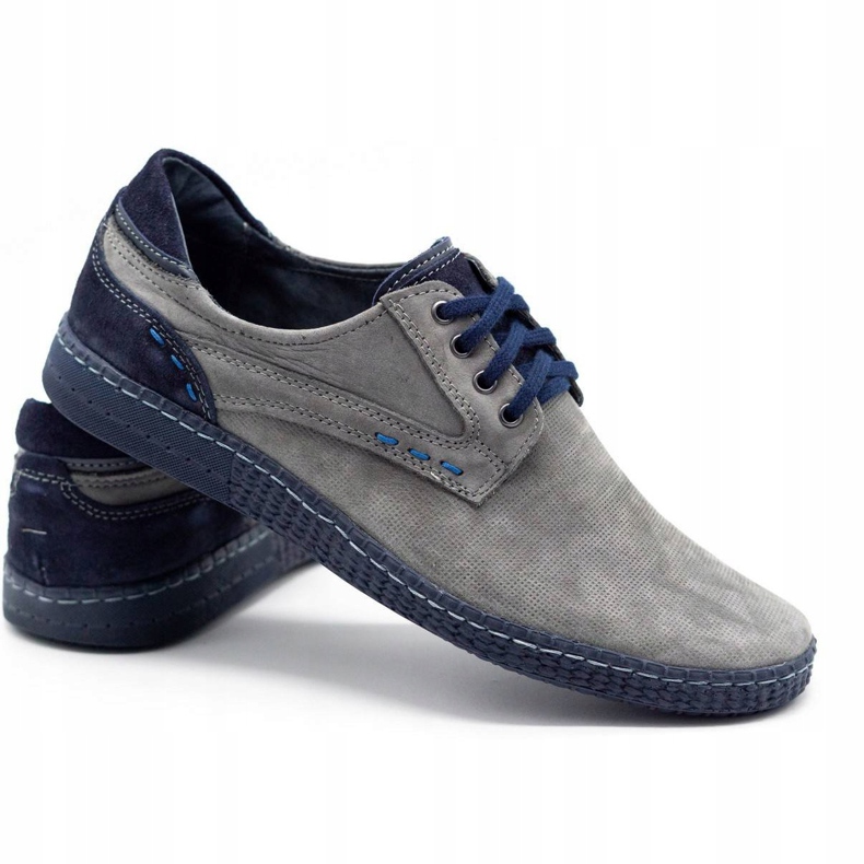 KOMODO Chaussures décontractées pour hommes 848 gris bleu marine 3