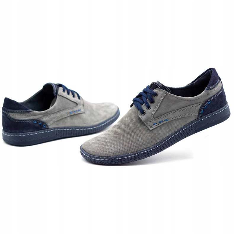 KOMODO Chaussures décontractées pour hommes 848 gris bleu marine 4