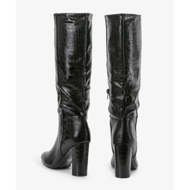 Bottines noires à motif croco Pho le noir 2