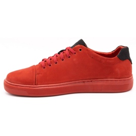 Polbut Chaussures en cuir pour hommes 2109 rouge 1