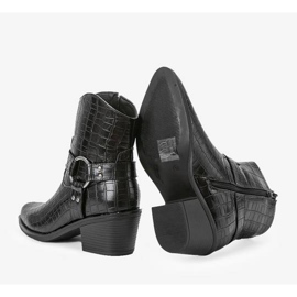 Santiags noirs à motif croco Lav 1