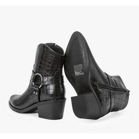 Santiags noirs à motif croco Lav le noir 1