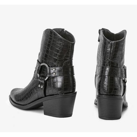 Santiags noirs à motif croco Lav le noir 2