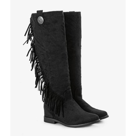 Bottes noires sur un talon compensé Hally caché le noir 1