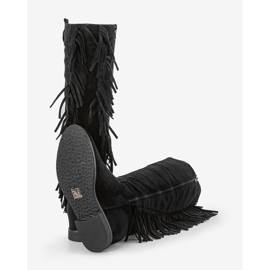 Bottes noires sur un talon compensé Hally caché 2