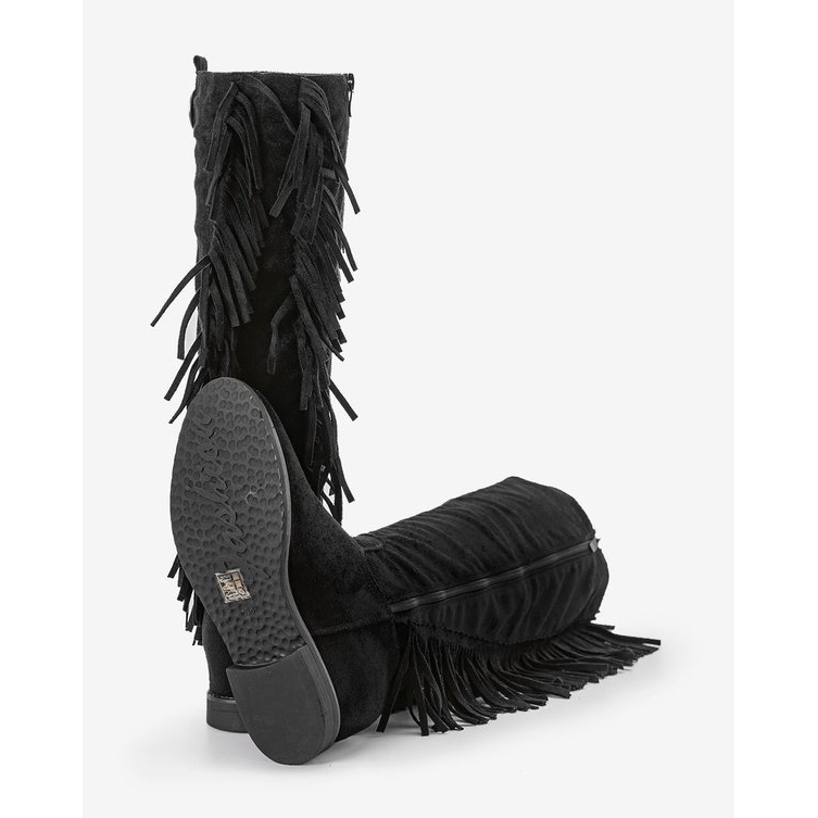 Bottes noires sur un talon compensé Hally caché le noir 2