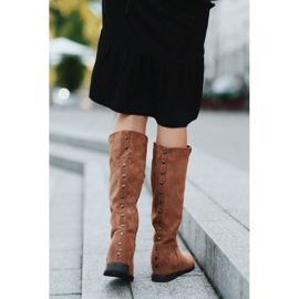 Boots camel à talon compensé Nana brun 1