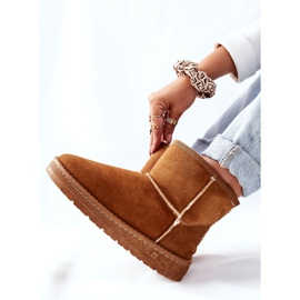 Bottes de neige en cuir pour femmes Big Star II274441 Camel brun 2 Bottes de neige en cuir pour femmes Big Star II274441 Camel brun 2