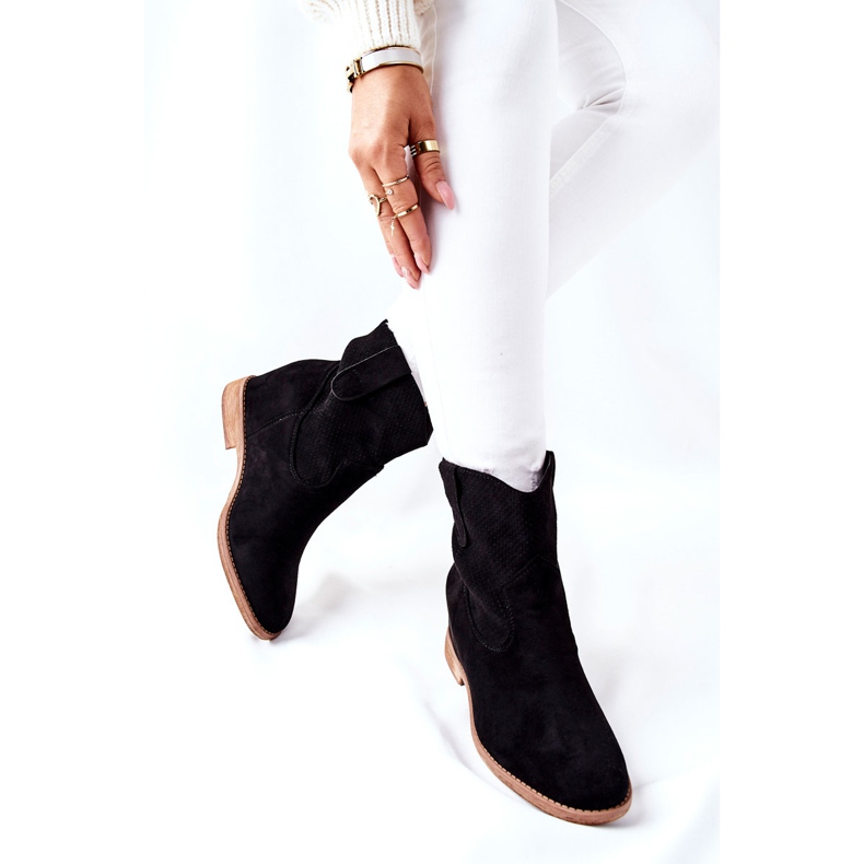 PG1 Bottines Polon en daim noir le noir 2