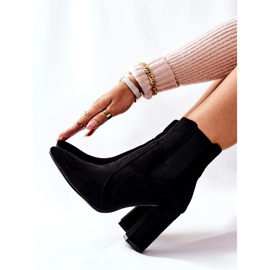 PG1 Bottes En Daim Pour Femmes Sur Un Talon Noir Kastren le noir 2