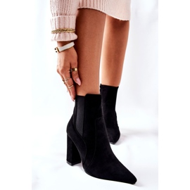 PG1 Bottes En Daim Pour Femmes Sur Un Talon Noir Kastren le noir 6
