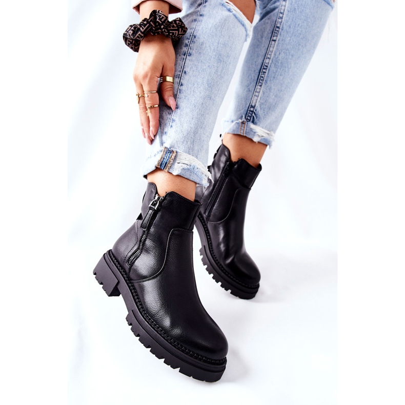 PE1 Bottes hautes noires Silvan avec fermetures éclair 2