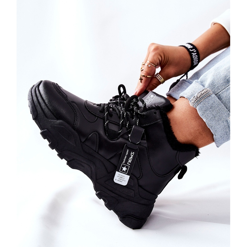 Baskets chaudes noires pour femmes Bottes de neige Kaphia le noir 2