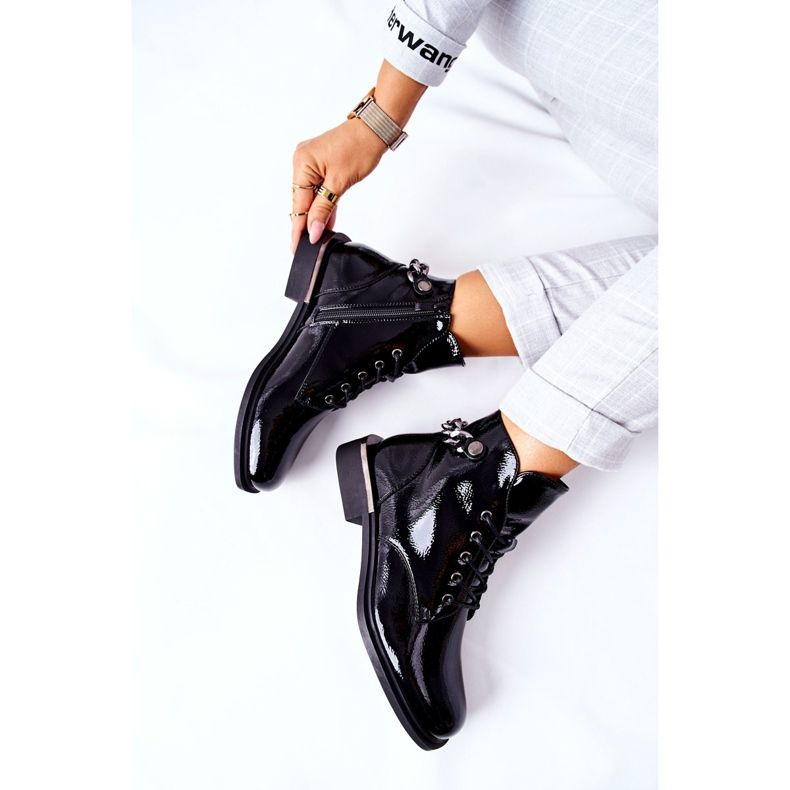 Bottes Chaudes Laquées Sergio Leone Noir BT405 1