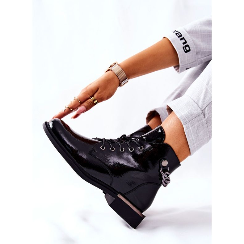 Bottes Chaudes Laquées Sergio Leone Noir BT405 2