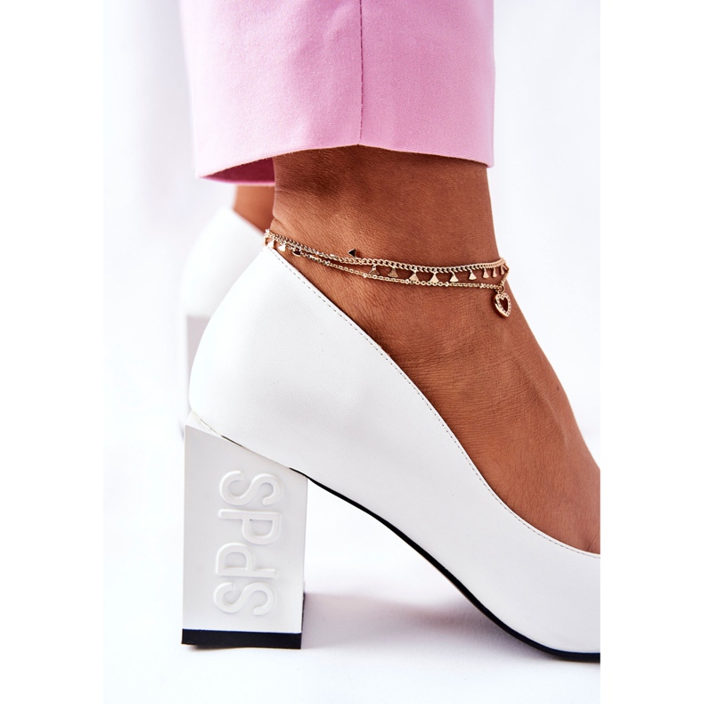 S.Barski Escarpins en cuir sur un blanc Cherith Bar 2