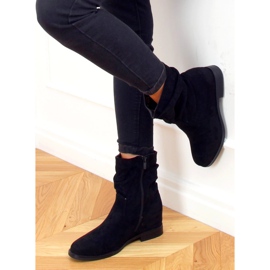 Bottes noires sur un talon compensé caché D7568 Noir le noir 5