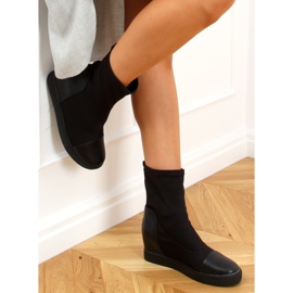 Bottines Sock compensées noires HQ887 Noir le noir 4