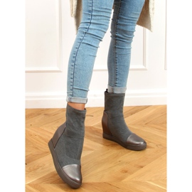 Gris Chaussette compensée à talons HQ887 Gris 4