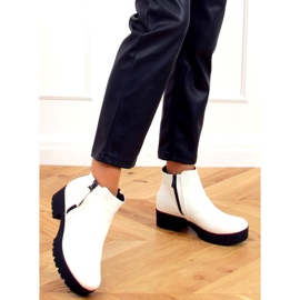 Blanc 9B1053 Bottines blanches à semelle épaisse 4