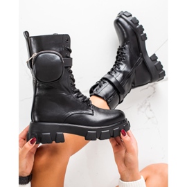 Bestelle Bottes à la mode avec une poche le noir 4