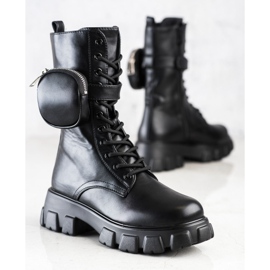 Bestelle Bottes à la mode avec une poche noir 1