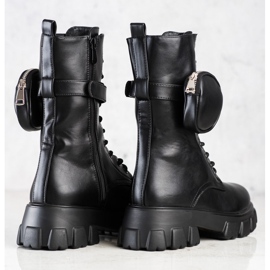 Bestelle Bottes à la mode avec une poche le noir 5