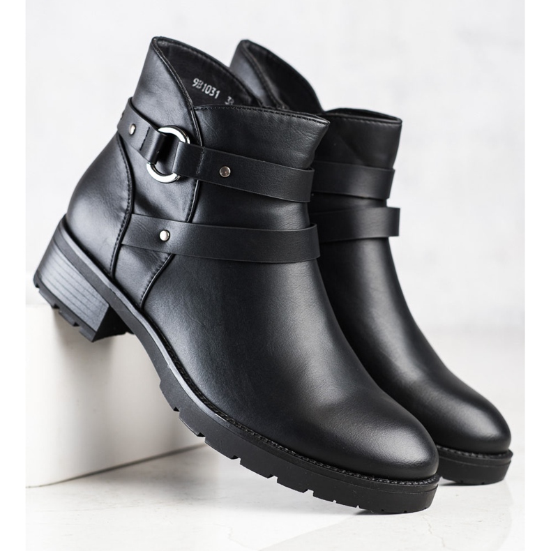 Clowse Bottes décontractées avec une ceinture décorative le noir 2