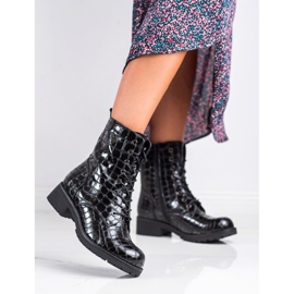 SHELOVET Bottes de trappeur à lacets le noir 2