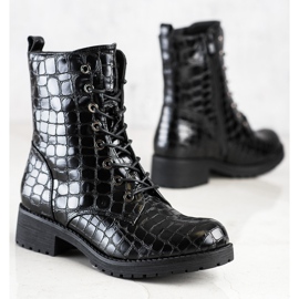 SHELOVET Bottes de trappeur à lacets noir 1