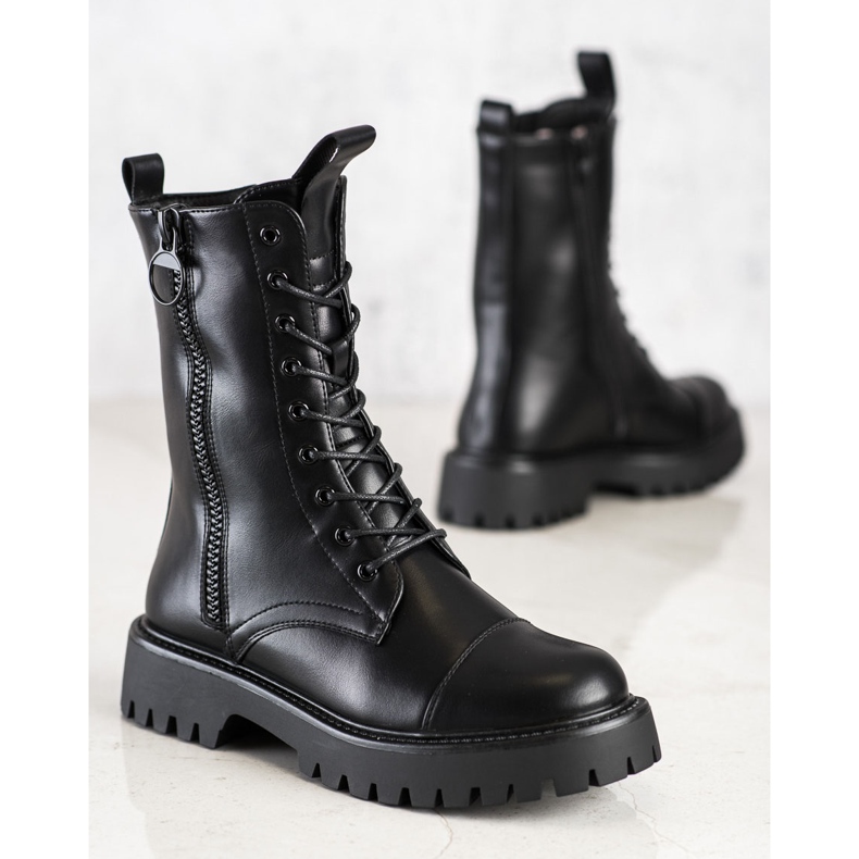 SHELOVET Bottes noires classiques le noir 2