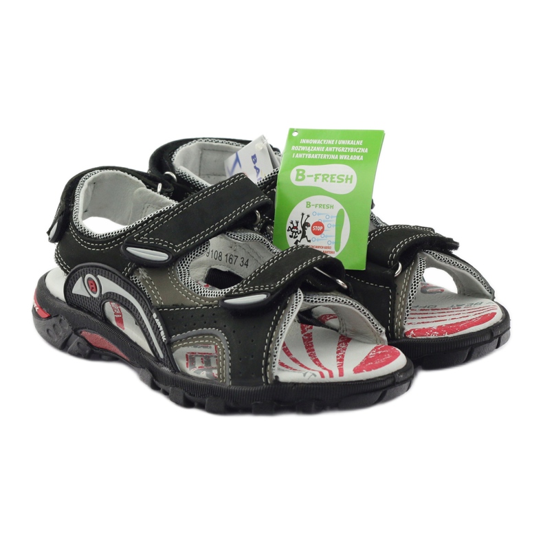 Bartek Sandals Leather Sports Boys 19108 noir le noir 4