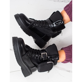 WELLSPRING Bottes confortables avec une poche le noir 3