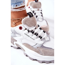 Chaussures Sport Femme Cross Jeans Blanc et Gris II2R4020C blanche 1