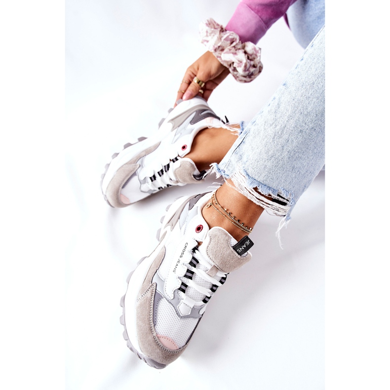 Chaussures Sport Femme Cross Jeans Blanc et Gris II2R4020C 2