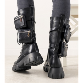 Bottines noires avec sachets Apolline le noir 1