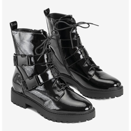 Boots femme vernies noires Ferland 1