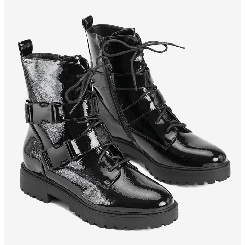 Boots femme vernies noires Ferland 1