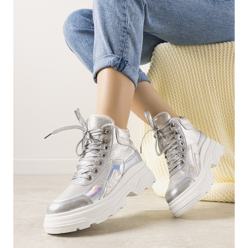 Baskets d'hiver argentées Doyon 1