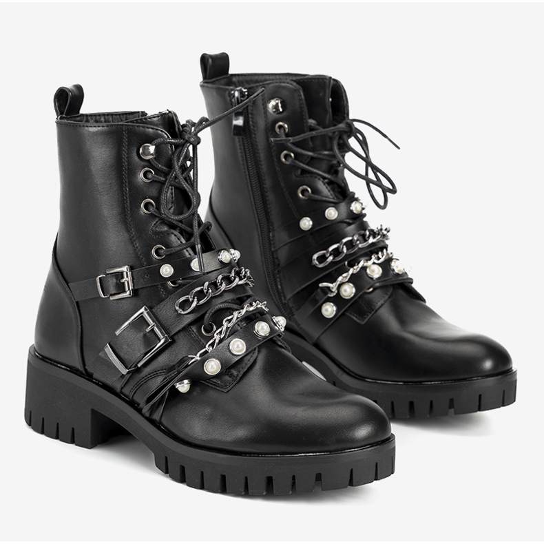 Chaussures de randonnée femme noires à chaînes Faubert 1