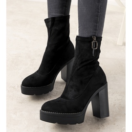 Bottines femme Laurene en daim noir le noir 1