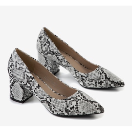 Escarpins noirs et blancs à motif peau de serpent Liddell 1