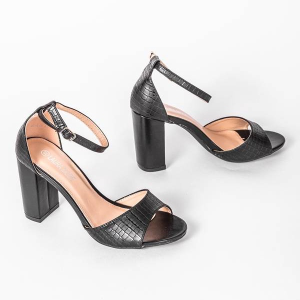 Sandales noires sur un poteau Milano le noir 1