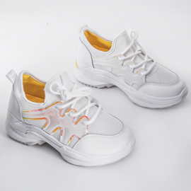 Chaussures moche blanches à grosses semelles Ellen 1