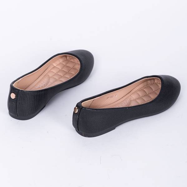 Ballerines Lili noires embossées le noir 1