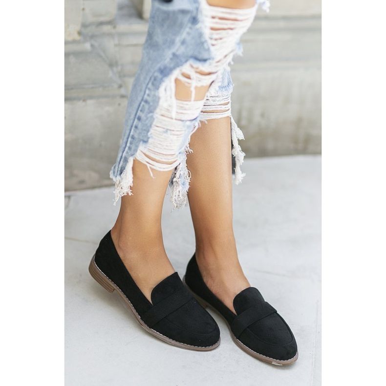 Lords noirs sur un talon plat Georgia le noir 2