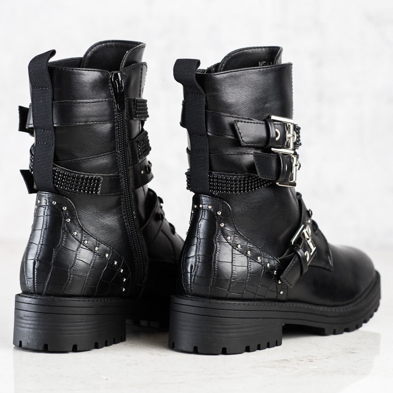 Erynn Travailleurs noirs avec des boucles décoratives le noir 1